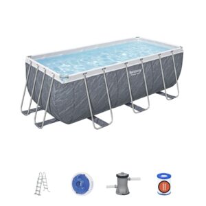 Piscina elevada 4,12 x 2,01x 1,22m con efecto piedra Bestway Power Steel