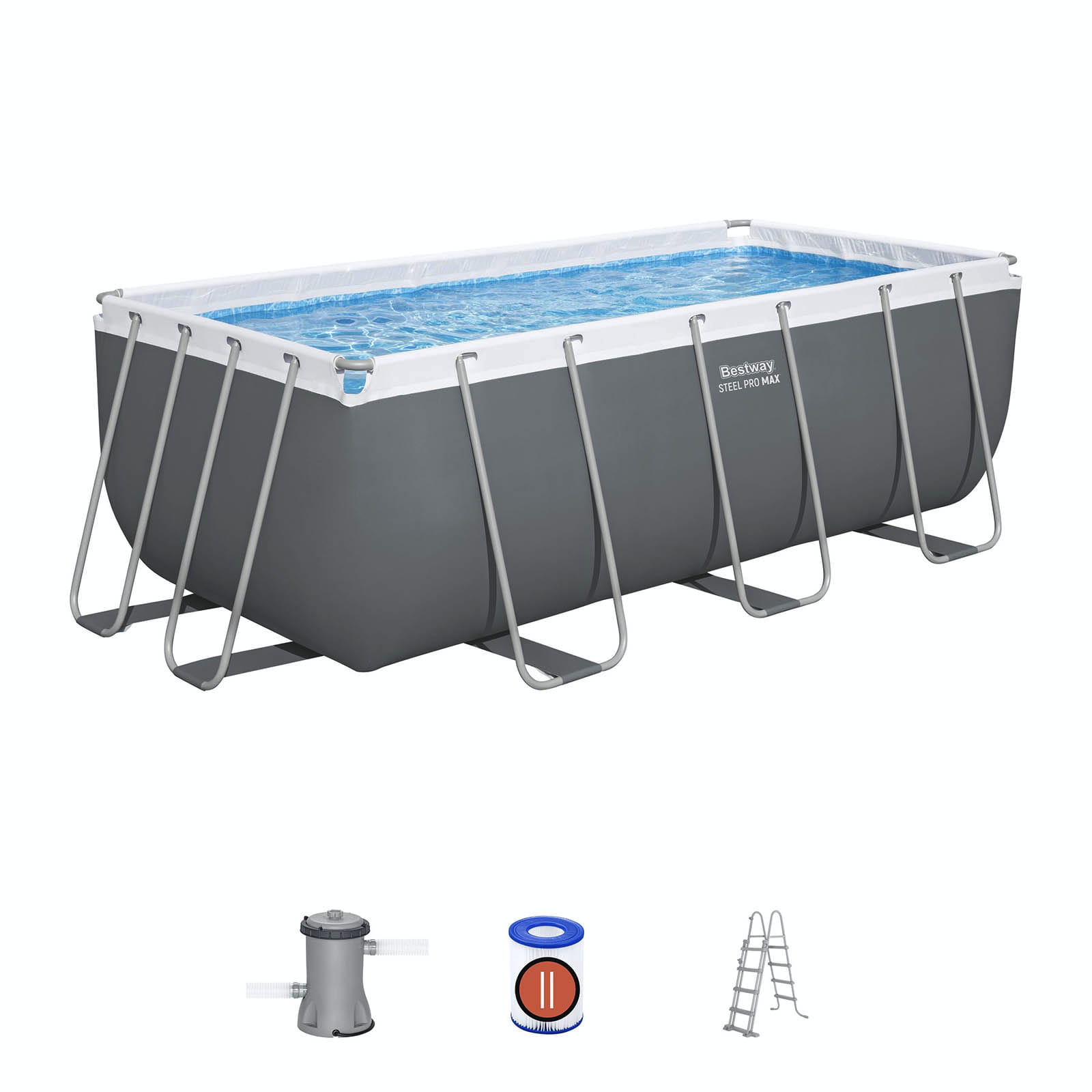 Conjunto de Piscina Desmontable Bestway Power Steel 4,12 m x 2,01 m x 1,22 m