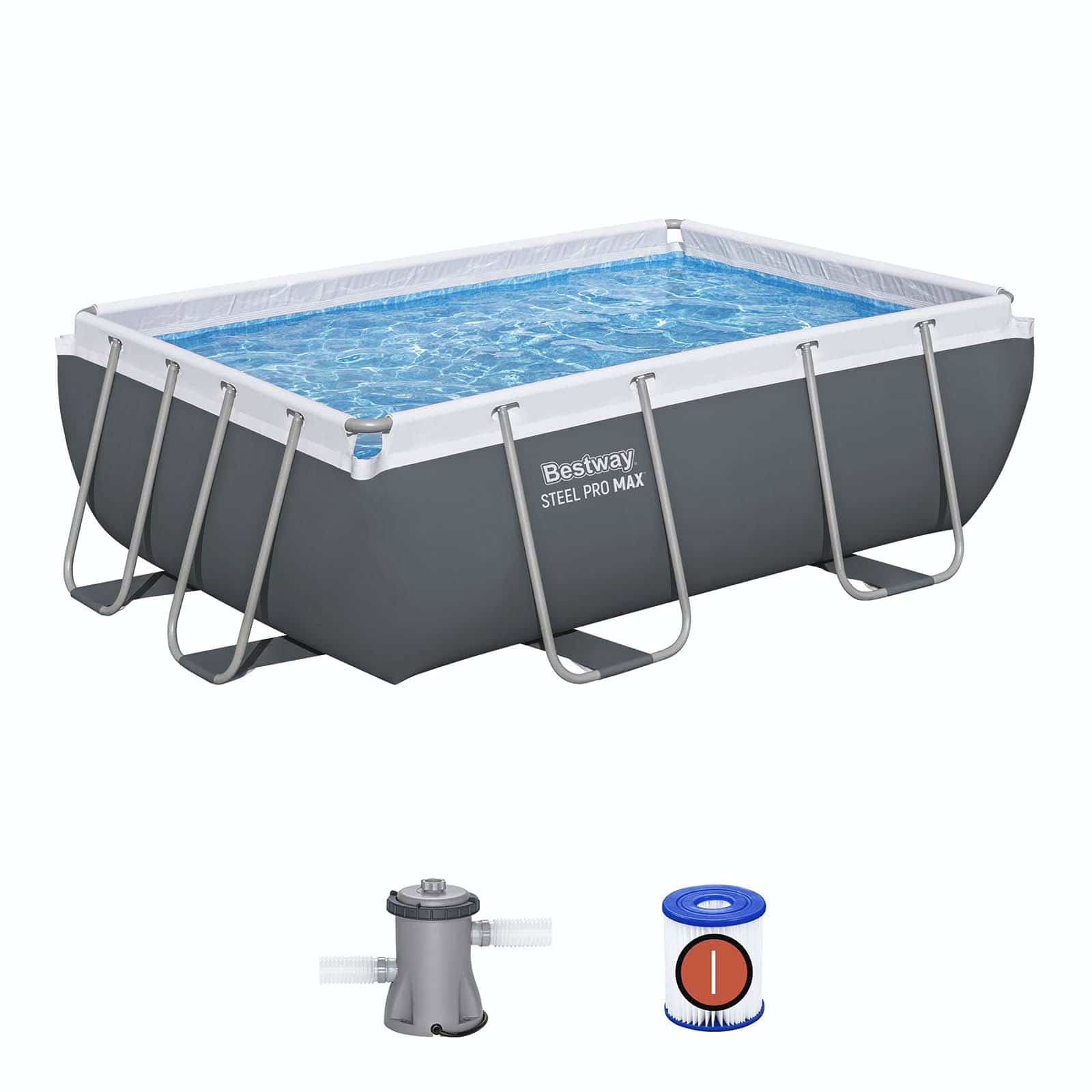 Piscina desmontable rectangular Steel Pro MAX 2,82m x 1,96m x 84 cm